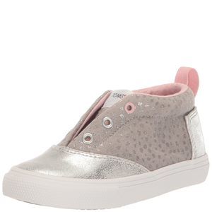 TOMS Girls Fenix Mid Sneaker, Drizzle Grey Foil Dot Microfiber, 5 Toddler